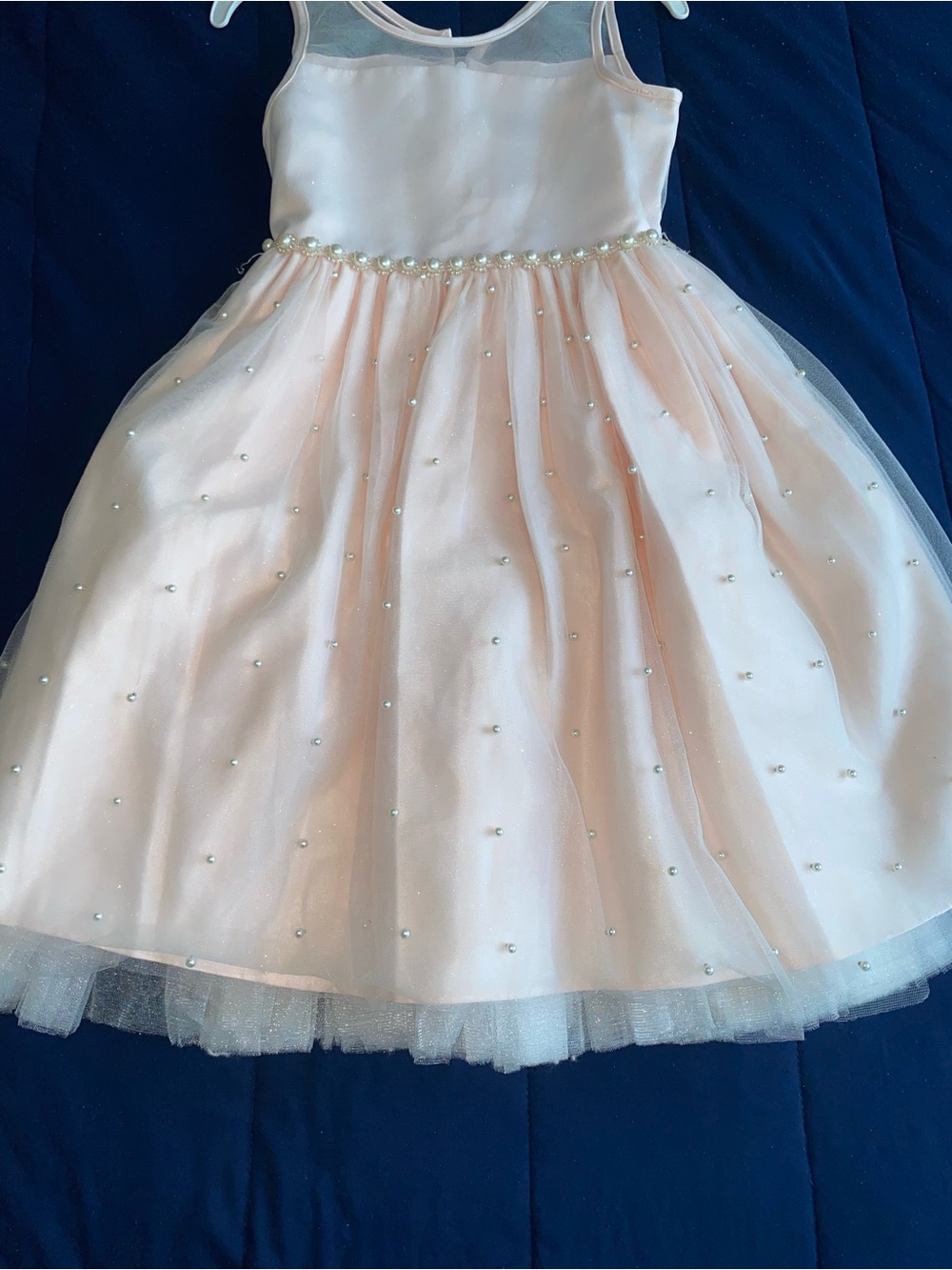 American Princess Blush Pearl-Trim Tulle Dress - Picture 2 of 7